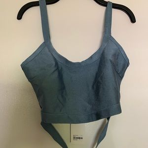 New, Blue Crop top w/ buckle